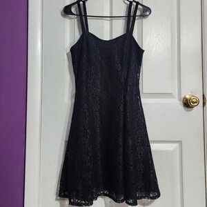 Vintage Black Lace Mini Dress
